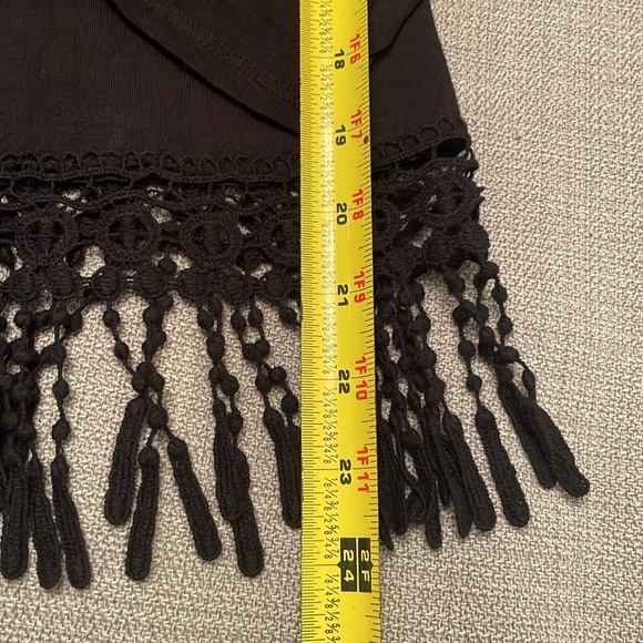 23 Love Street Elephant Print Long sleeve Top with Crochet Fringe Hemline - Picture 7 of 11